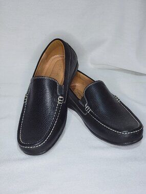 Geox Respira Men's Black Italian Leather Loafers Size 8